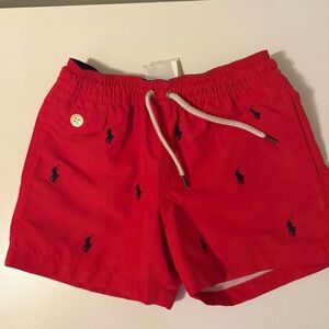 Polo by Ralph Lauren Red Kids Swim Trunks
